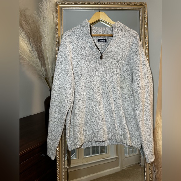 Men’s Chaps pull over, quarter-zip, sweater ~ Size L - Picture 1 of 7